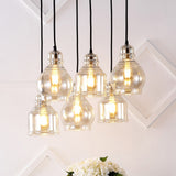 Sydney 18.88" Bohemian Farmhouse Iron/Glass Cluster LED Pendant - JONATHAN Y