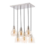 Sydney 18.88" Bohemian Farmhouse Iron/Glass Cluster LED Pendant - JONATHAN Y