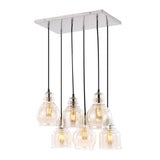Sydney 18.88" Bohemian Farmhouse Iron/Glass Cluster LED Pendant - JONATHAN Y