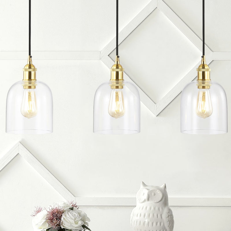Cooper 25.5" Farmhouse Contemporary Glass Linear LED Pendant - JONATHAN Y