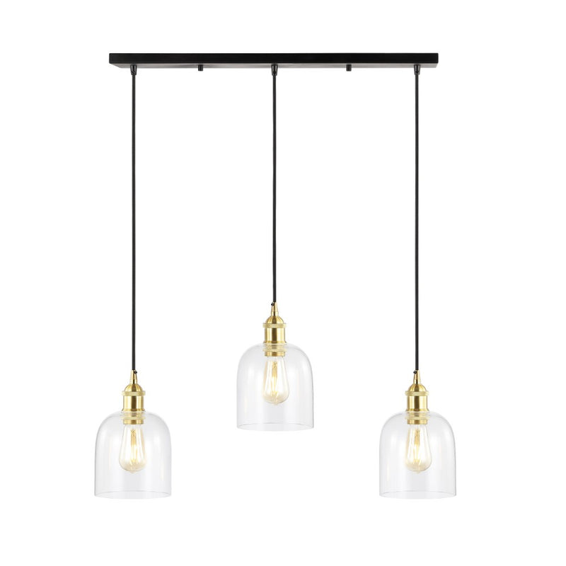 Cooper 25.5" Farmhouse Contemporary Glass Linear LED Pendant - JONATHAN Y