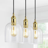 Cooper 25.5" Farmhouse Contemporary Glass Linear LED Pendant - JONATHAN Y