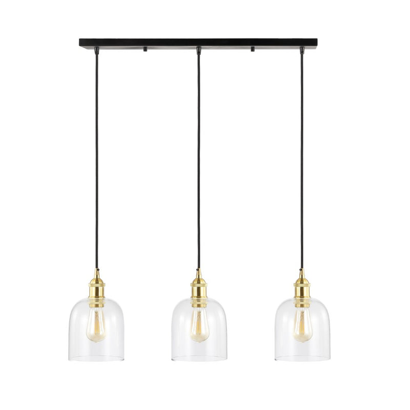 Cooper 25.5" Farmhouse Contemporary Glass Linear LED Pendant - JONATHAN Y