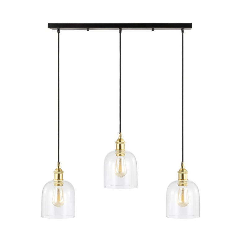 Cooper 25.5" Farmhouse Contemporary Glass Linear LED Pendant - JONATHAN Y