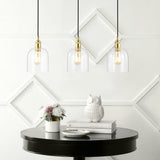 Cooper 25.5" Farmhouse Contemporary Glass Linear LED Pendant - JONATHAN Y
