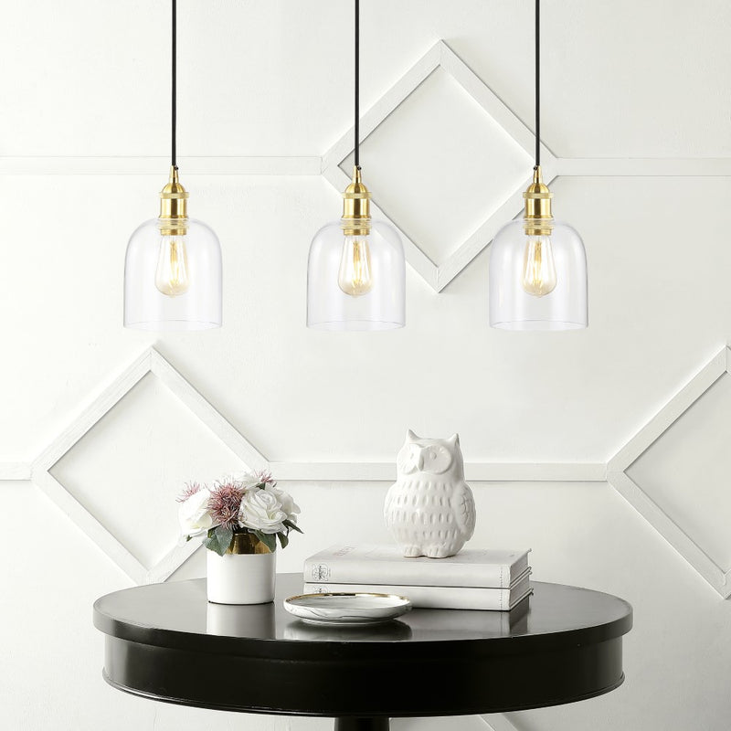 Cooper 25.5" Farmhouse Contemporary Glass Linear LED Pendant - JONATHAN Y