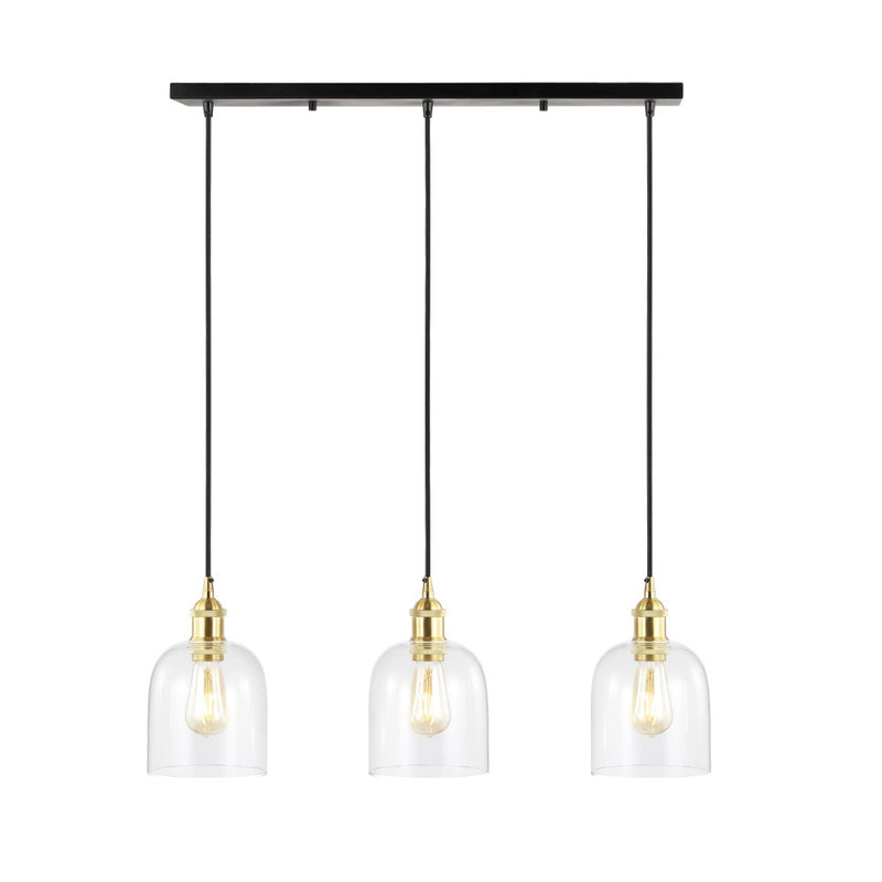 Cooper 25.5" Farmhouse Contemporary Glass Linear LED Pendant - JONATHAN Y