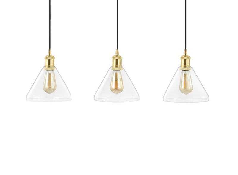 Kiawah Island 30.5" Metal/Glass Contemporary Modern  LED Pendant - JONATHAN Y
