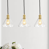 Kiawah Island 30.5" Metal/Glass Contemporary Modern  LED Pendant - JONATHAN Y