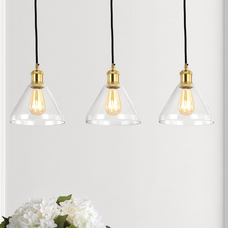Kiawah Island 30.5" Metal/Glass Contemporary Modern  LED Pendant - JONATHAN Y