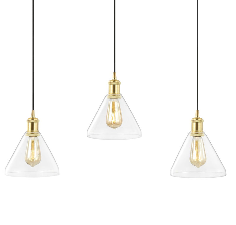 Kiawah Island 30.5" Metal/Glass Contemporary Modern  LED Pendant - JONATHAN Y