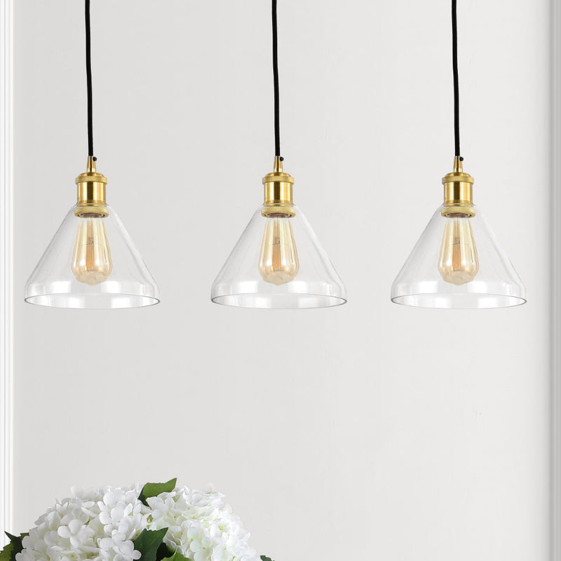 Kiawah Island 30.5" Metal/Glass Contemporary Modern  LED Pendant - JONATHAN Y