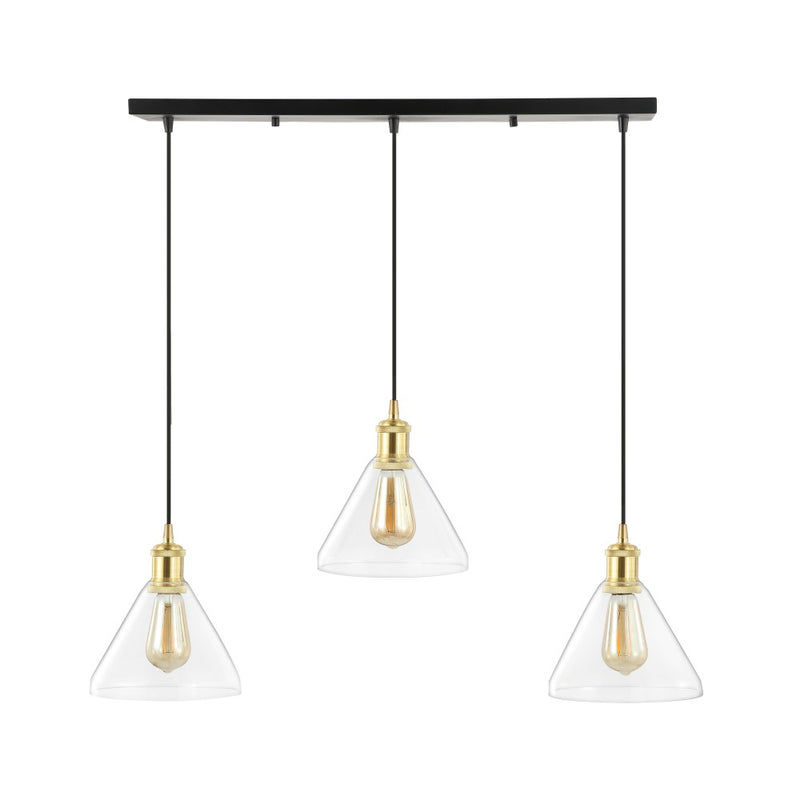 Kiawah Island 30.5" Metal/Glass Contemporary Modern  LED Pendant - JONATHAN Y