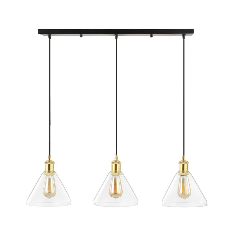 Kiawah Island 30.5" Metal/Glass Contemporary Modern  LED Pendant - JONATHAN Y