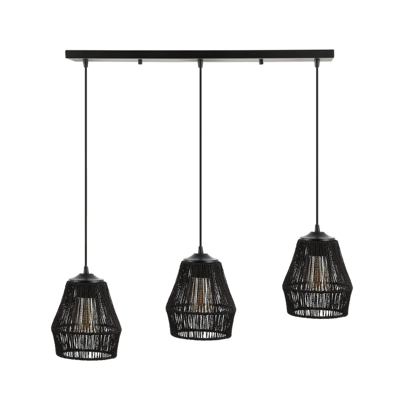 Ibiza Island 30" Seagrass/Metal Bohemian Coastal LED Pendant - JONATHAN Y