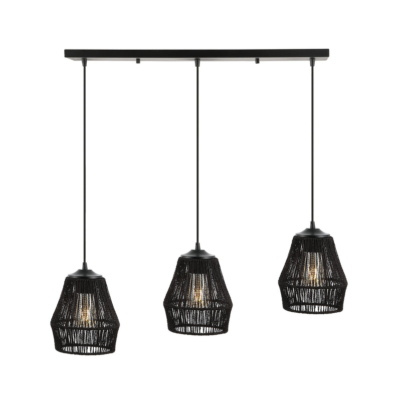 Ibiza Island 30" Seagrass/Metal Bohemian Coastal LED Pendant - JONATHAN Y