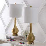 Tyler 24" Modern Classic Gourd Iron LED Table Lamp with Pull-Chain with Dual USB Charging Port - JONATHAN Y