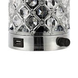 Lucie 9.5" Mid-Century Modern Iron/Acrylic LED Mini Uplight Table Lamp with USB Charging Port and Smart Bulb - JONATHAN Y