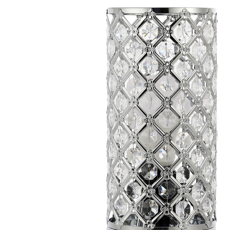 Lucie 9.5" Mid-Century Modern Iron/Acrylic LED Mini Uplight Table Lamp with USB Charging Port and Smart Bulb - JONATHAN Y