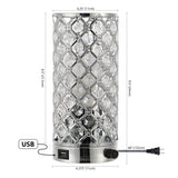 Lucie 9.5" Mid-Century Modern Iron/Acrylic LED Mini Uplight Table Lamp with USB Charging Port and Smart Bulb - JONATHAN Y