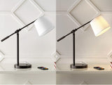 Troy 24" Classic Contemporary Iron LED Task Lamp with USB Charging Port - JONATHAN Y