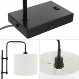 Edris 24.75" Industrial Designer Metal LED Task Lamp with USB Charging Port - JONATHAN Y