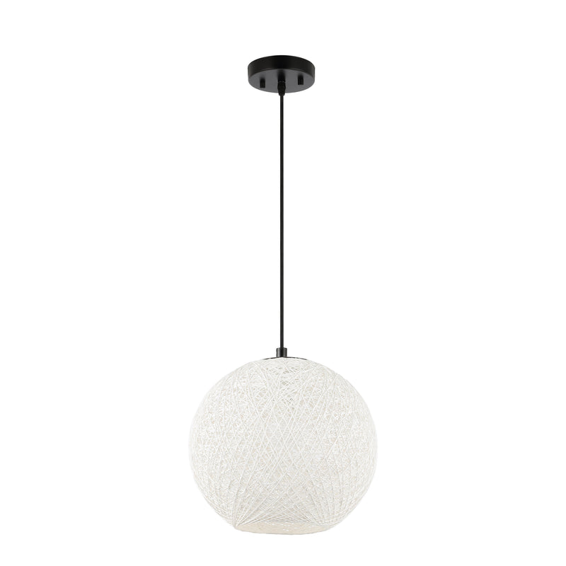 Lacey Bohemian Minimalist Iron/Rope Woven Globe LED Pendant