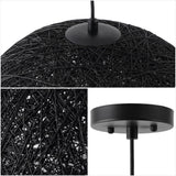 Lacey Bohemian Minimalist Iron/Rope Woven Globe LED Pendant