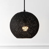 Lacey Bohemian Minimalist Iron/Rope Woven Globe LED Pendant