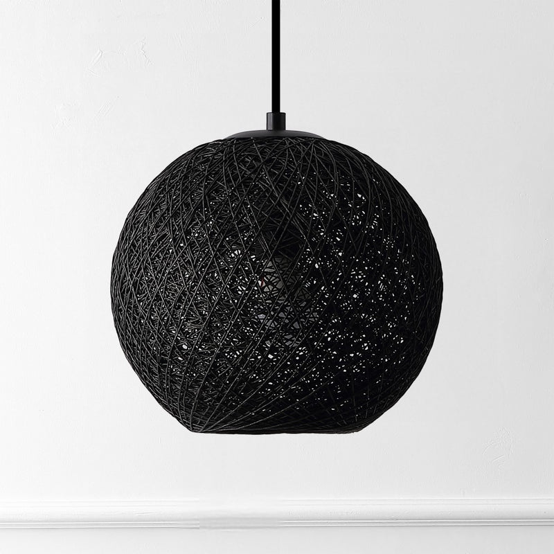 Lacey Bohemian Minimalist Iron/Rope Woven Globe LED Pendant