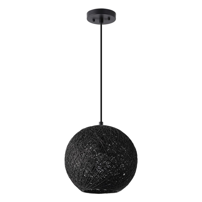 Lacey Bohemian Minimalist Iron/Rope Woven Globe LED Pendant