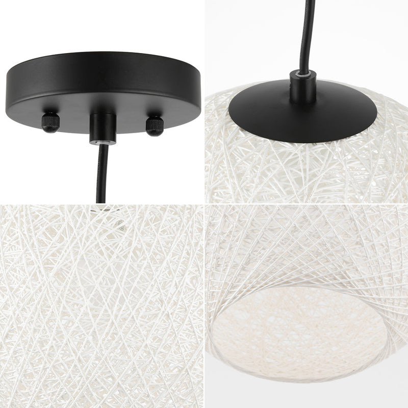 Lacey Bohemian Minimalist Iron/Rope Woven Globe LED Pendant