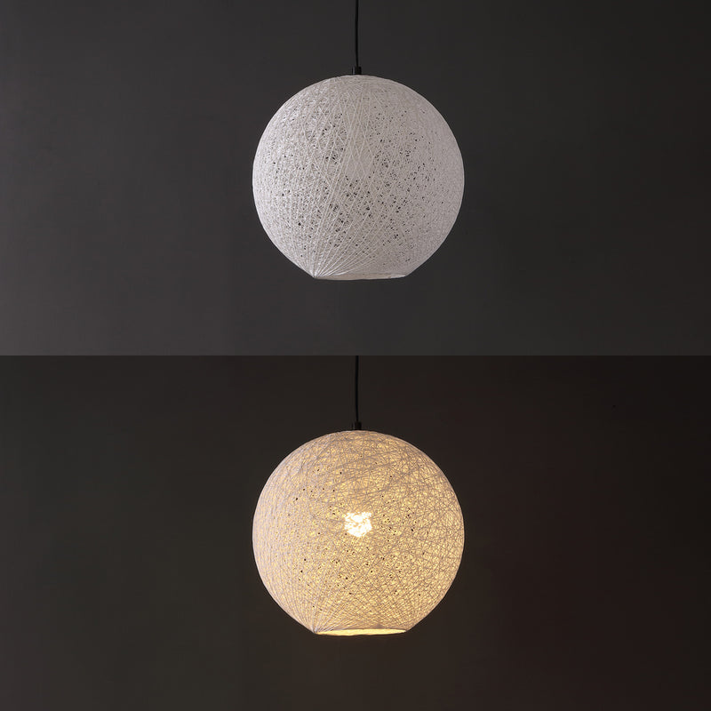 Lacey Bohemian Minimalist Iron/Rope Woven Globe LED Pendant