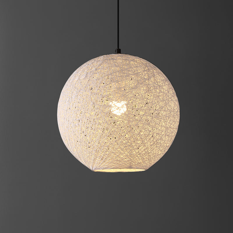 Lacey Bohemian Minimalist Iron/Rope Woven Globe LED Pendant