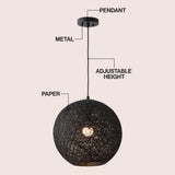 Lacey Bohemian Minimalist Iron/Rope Woven Globe LED Pendant