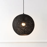 Lacey Bohemian Minimalist Iron/Rope Woven Globe LED Pendant