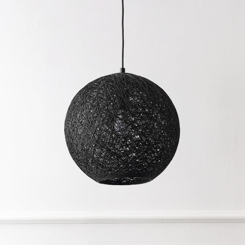 Lacey Bohemian Minimalist Iron/Rope Woven Globe LED Pendant