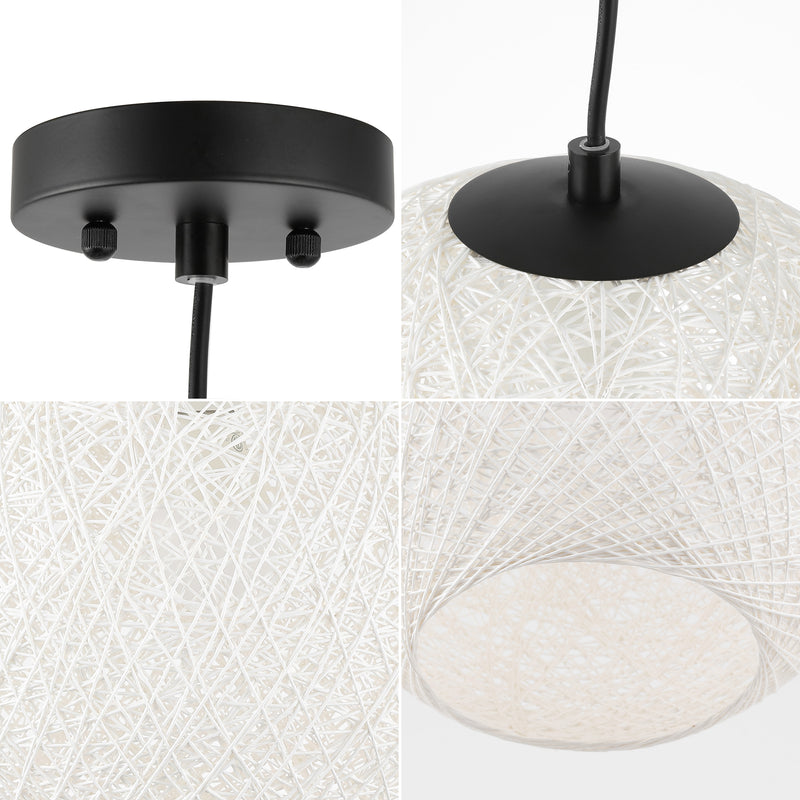 Lacey Bohemian Minimalist Iron/Rope Woven Globe LED Pendant