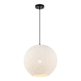 Lacey Bohemian Minimalist Iron/Rope Woven Globe LED Pendant