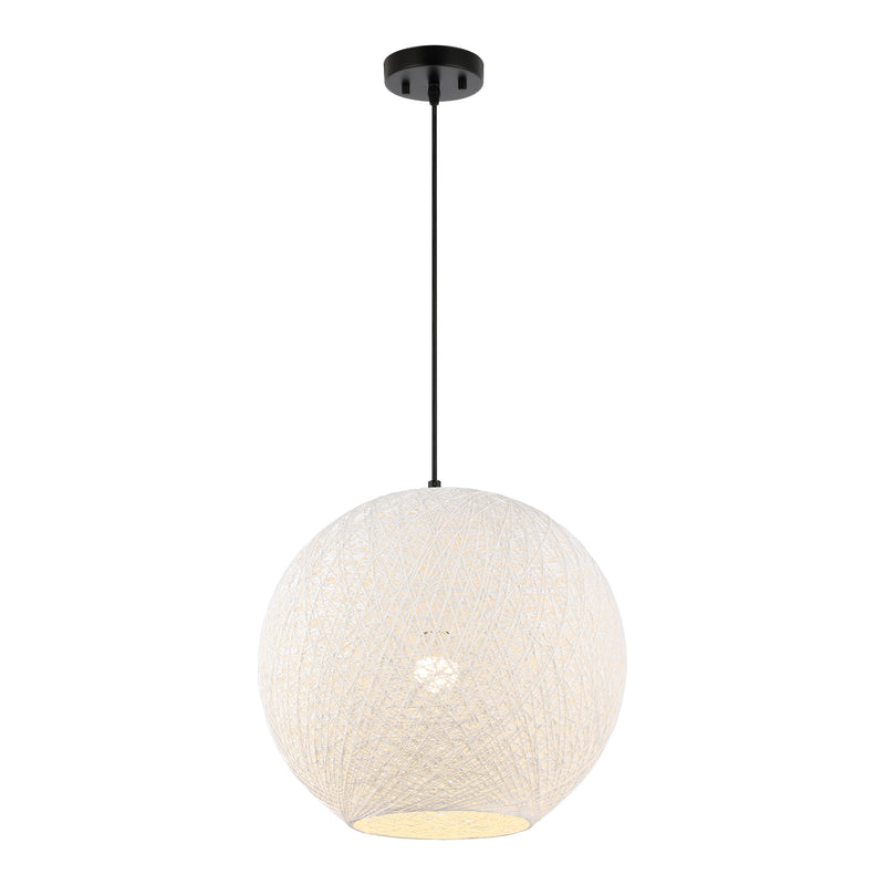 Lacey Bohemian Minimalist Iron/Rope Woven Globe LED Pendant