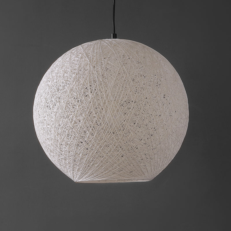 Lacey Bohemian Minimalist Iron/Rope Woven Globe LED Pendant