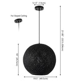Lacey Bohemian Minimalist Iron/Rope Woven Globe LED Pendant