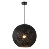 Lacey Bohemian Minimalist Iron/Rope Woven Globe LED Pendant