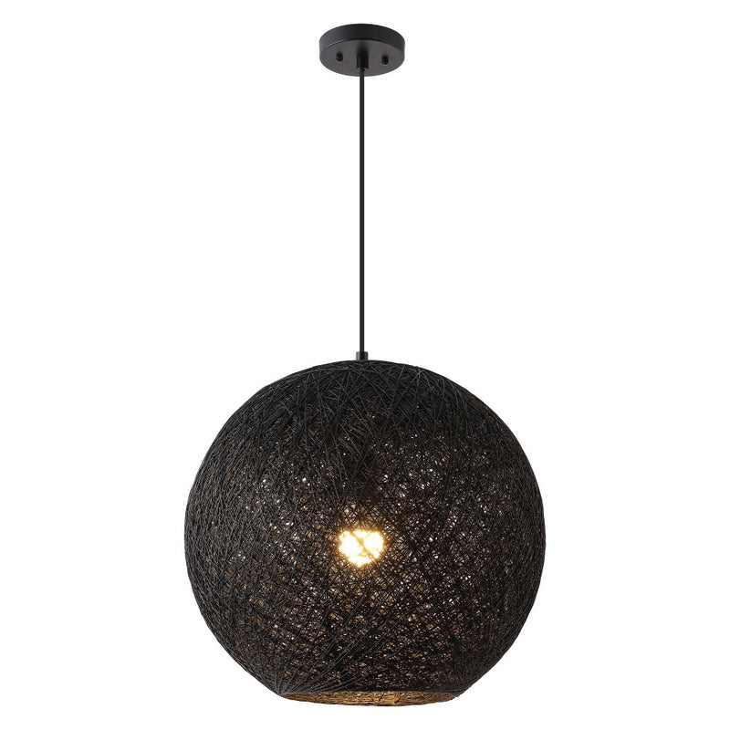 Lacey Bohemian Minimalist Iron/Rope Woven Globe LED Pendant
