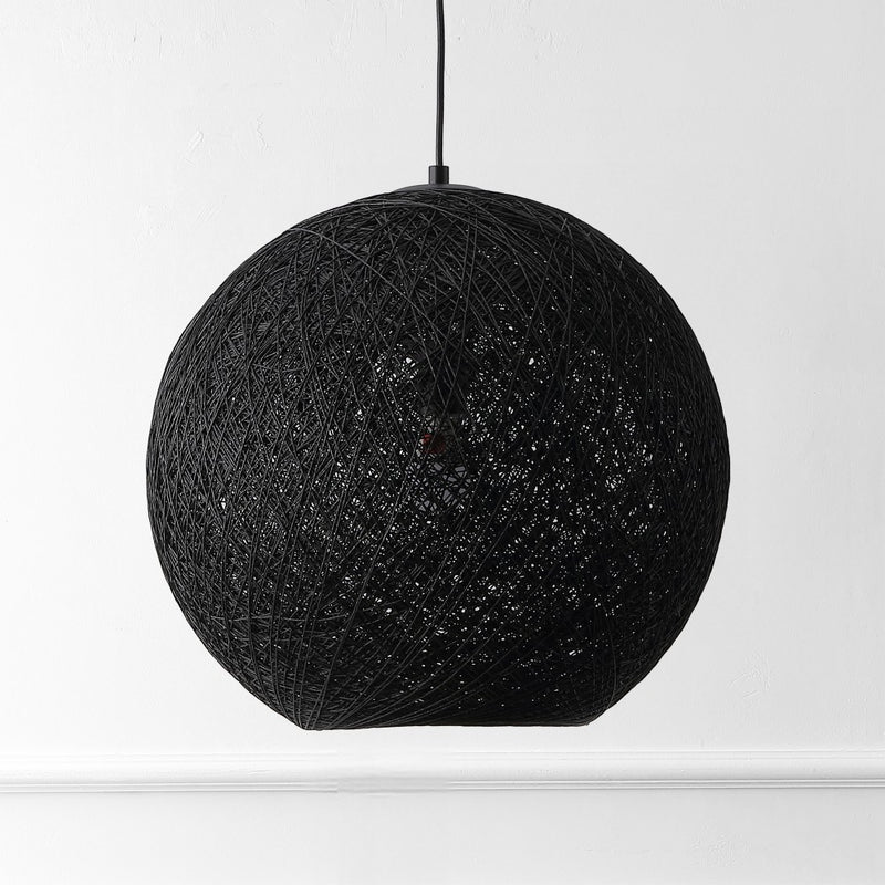 Lacey Bohemian Minimalist Iron/Rope Woven Globe LED Pendant