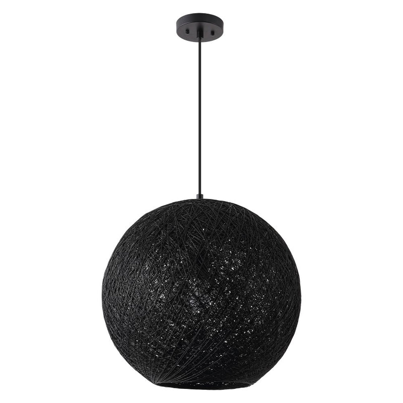 Lacey Bohemian Minimalist Iron/Rope Woven Globe LED Pendant