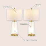 Tryon Modern Minimalist Glass/Iron Nightlight LED Table Lamp - JONATHAN Y