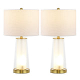 Tryon Modern Minimalist Glass/Iron Nightlight LED Table Lamp - JONATHAN Y
