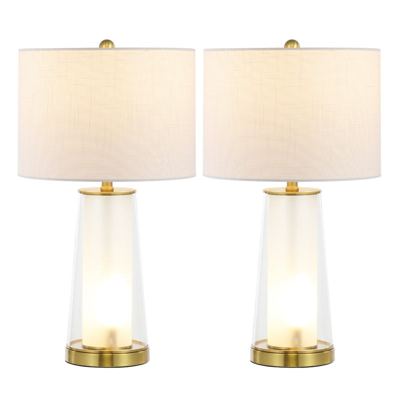 Tryon Modern Minimalist Glass/Iron Nightlight LED Table Lamp - JONATHAN Y