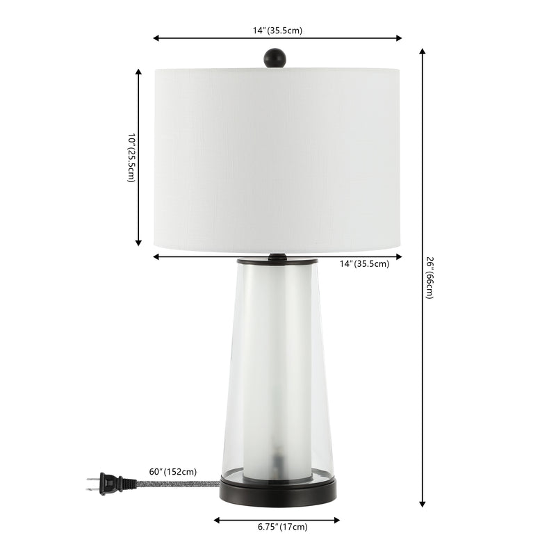 Tryon Modern Minimalist Glass/Iron Nightlight LED Table Lamp - JONATHAN Y